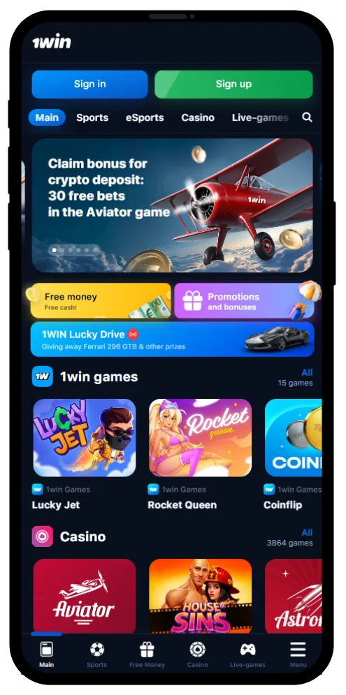 1win casino Download App in India